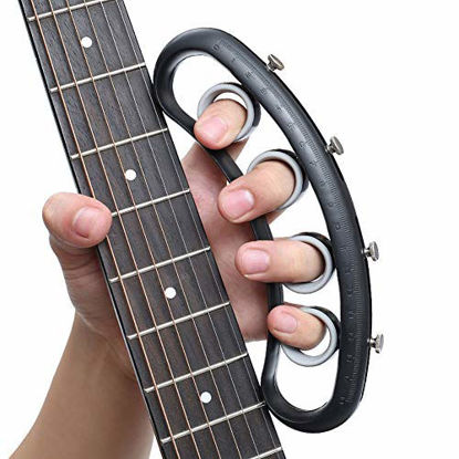 Picture of FOVERN1 Guitar Finger Expansion, Finger Sleeve Finger Force Span Practing Trainer TooL Training Bands for Guitar Bass Piano Finger Speed System Musical Instrument Accessories