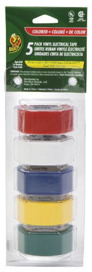 Picture of Duck Brand 280303 Multi-Purpose Electrical Tape, 0.75-Inch-by-12-Feet , 5-Rolls, Assorted Colors