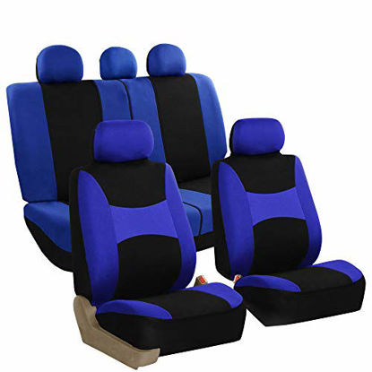 Picture of FH Group FB030BLUEBLACK115 full seat cover (Side Airbag Compatible with Split Bench Blue/Black)