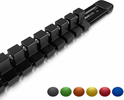 Picture of Olsa Tools 3/8-Inch Drive Aluminum Socket Organizer | Premium Quality Socket Holder (Black)