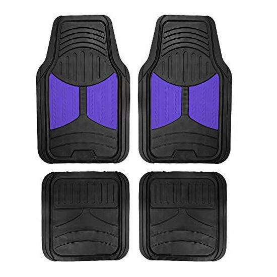 Picture of FH Group F11313BLUE Indigo Blue Rubber Floor Mats Universal Fit (Blue Indigo Color Full Set Trim to Fit Floor Mats)