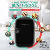 Picture of CROWNFUL Mini Fridge, 4 Liter/6 Can Portable Cooler and Warmer Personal Fridge for Skin Care, Cosmetics, Food,Great for Bedroom, Office, Car, Dorm, ETL Listed (Black)