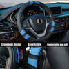Picture of Achiou Blue Car Steering Wheel Cover Universal 15 inch with Grip Contours, Leather Auto for Men and Women Non-Slip Breathable Soft and Comfortable
