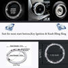 Picture of Bling Car Crystal Rhinestone Ring Emblem Sticker, Car Interior Decoration, Bling Car Accessories for Women, Push to Start Button, Key Ignition Starter & Knob Ring (Silver, 1 Row Rhinestones)