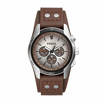 Picture of Fossil Men's Coachman Quartz Leather Chronograph Watch, Color: Brown (Model: CH2565)