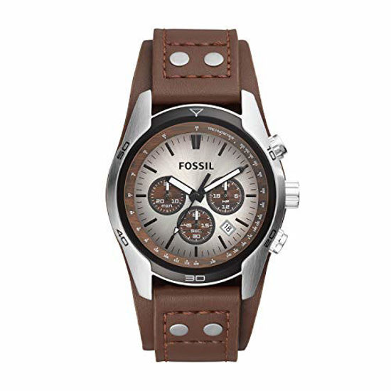 Picture of Fossil Men's Coachman Quartz Leather Chronograph Watch, Color: Brown (Model: CH2565)