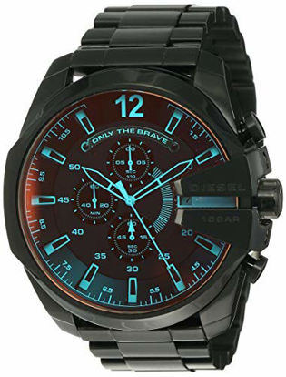 Picture of Diesel Men's Mega Chief Quartz Stainless Steel Chronograph Watch, Color: Black (Model: DZ4318)