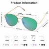 Picture of SOJOS Classic Aviator Mirrored Flat Lens Sunglasses Metal Frame with Spring Hinges SJ1030 with Gold Frame/Greenish Blue Mirrored Lens