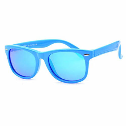 Picture of Juslink Toddler Sunglasses, 100% UV Proof Flexible Baby Sunglasses for Kids Age 2-10 (Blue-2)