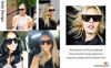 Picture of FEISEDY Vintage Square Cat Eye Sunglasses Women Trendy Cateye Sunglasses B2473 (Champagne, 52)
