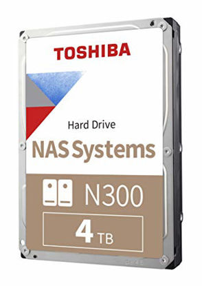 Picture of Toshiba N300 4TB NAS 3.5-Inch Internal Hard Drive - CMR SATA 6 GB/s 7200 RPM 128 MB Cache - HDWQ140XZSTA