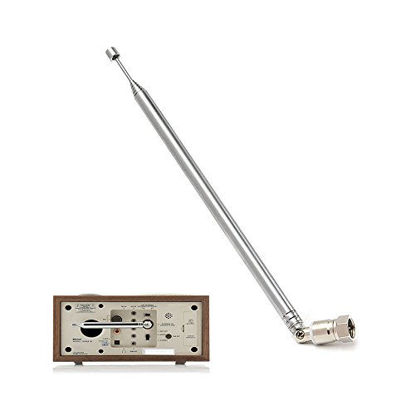 Picture of E-outstanding Telescopic Antenna 7 Section F Type Connector DAB Radio Replacement Antenna for TV AM FM Radio Stereo Receiver