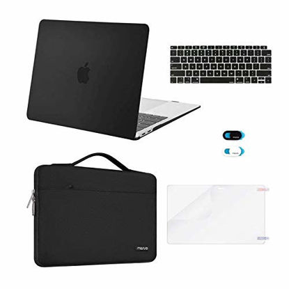 Picture of MOSISO MacBook Air 13 inch Case 2020 2019 2018 Release A2337 M1 A2179 A1932,Plastic Hard Case&Bag&Keyboard Skin&Webcam Cover&Screen Protector Compatible with MacBook Air 13 inch Retina, Black