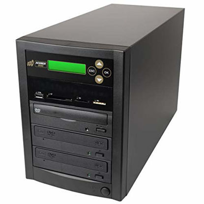 Picture of Acumen Disc 1 to 2 Multimedia Backup Duplicator - CF SD MS USB Flash Media Memory Card to DVD CD & Multiple Discs Copier Machine Unit (Standalone Audio Video Copy Tower, Duplication Device)
