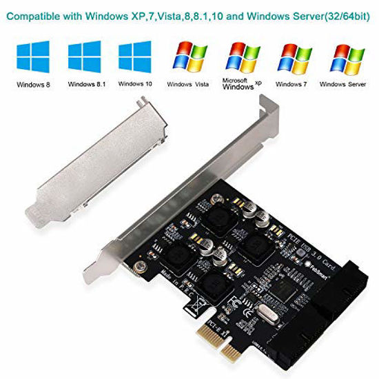 PCIE To Internal 2 Port 19Pin Header USB 3.0 Expansion Card For Windows XP/7 /10 - View #6