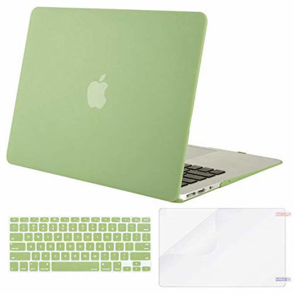 Picture of MOSISO Compatible with MacBook Air 13 inch Case (Models: A1369 & A1466, Older Version 2010-2017 Release), Protective Plastic Hard Shell Case & Keyboard Cover & Screen Protector, Chartreuse