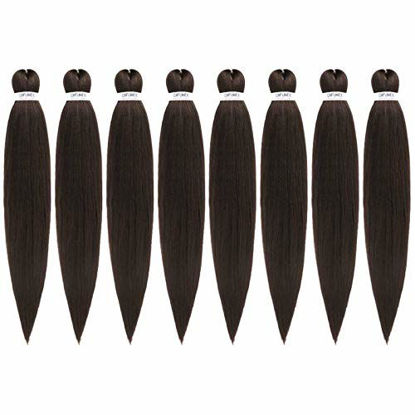 Picture of 22"-8 packs/lot Pre-stretched Braiding Hair Extensions Yaki Texture Synthetic Hot Water Setting Itch-free Twist Braid Hair 22", #4)