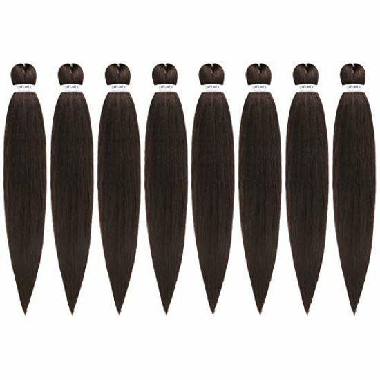 Picture of 22"-8 packs/lot Pre-stretched Braiding Hair Extensions Yaki Texture Synthetic Hot Water Setting Itch-free Twist Braid Hair 22", #4)