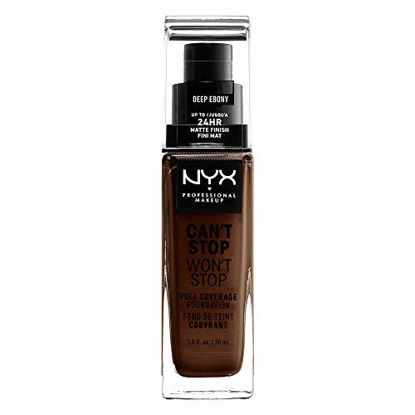 Picture of NYX PROFESSIONAL MAKEUP Can't Stop Won't Stop Full Coverage Foundation - Deep Ebony (With Neutral Undertone)
