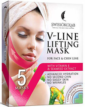 Picture of Double Chin Reducer V Line Lifting Mask Face Slimming Strap Chin Neck V Shaped Lift Tape Chin Up Patch V Up Contour Tightening Firming 5 pcs