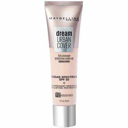 Picture of Maybelline Dream Urban Cover Flawless Coverage Foundation Makeup, SPF 50, Natural Ivory