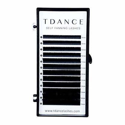 Picture of TDANCE Eyelash Extension Supplies Rapid Blooming Volume Eyelash Extensions Thickness 0.07 D Curl Mix 8-15mm Easy Fan Volume Lashes Self Fanning Individual Eyelashes Extension (D-0.07,8-15mm)