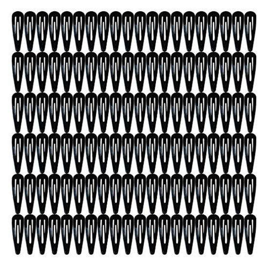Picture of 120 Pack 2 Inch Black Color Barrettes Women Metal Snap Hair Clips Accessories