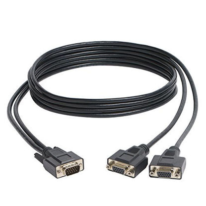 Picture of TRIPP LITE P516-006-HR High Resolution VGA Monitor Y Splitter Cable HD15 to 2x HD15 6ft,Black