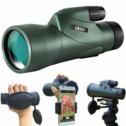 Picture of Gosky 12x55 High Definition Monocular Telescope and Quick Smartphone Holder - 2019 Newest Waterproof Monocular -BAK4 Prism for Wildlife Bird Watching Hunting Camping Travelling Wildlife Secenery
