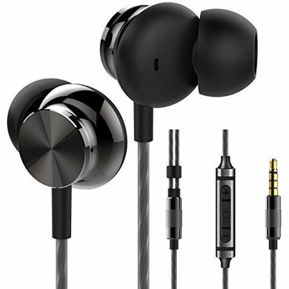 Picture of Betron BS10 Earbuds with Microphone and Volume Control, in Ear Ergonomic Noise Isolating Headphones, Powerful Bass Sound, Black