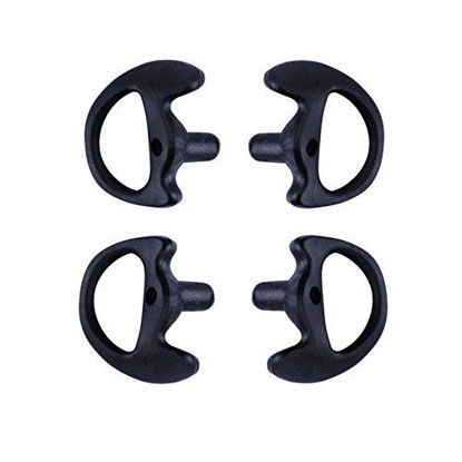 Picture of AIRSN Replacement Earmold Earbud Earplug for Motorola Kenwood Two-Way Radio Air Acoustic Coil Tube Audio Kits (Black,3 Pair-Samll,Medium,Large)