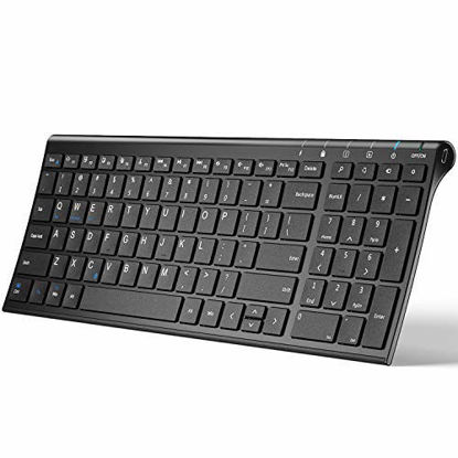Picture of [2020 Upgraded] iClever BK10 Bluetooth Keyboard, Universal Wireless Keyboard, Rechargeable Bluetooth 5.1 Multi Device Keyboard with Number Pad Full Size Stable Connection for Windows, iOS, Android