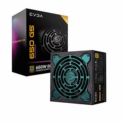 Picture of EVGA 220-G5-0650-X1 Super Nova 650 G5, 80 Plus Gold 650W, Fully Modular, ECO Mode with Fdb Fan, 10 Year Warranty, Compact 150mm Size, Power Supply