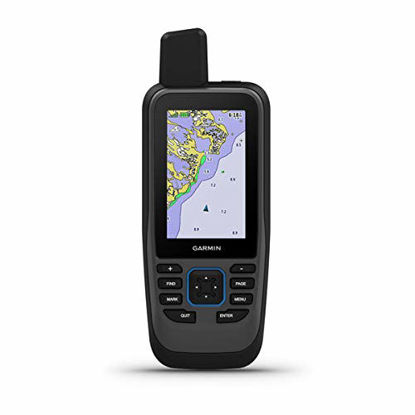 Picture of Garmin GPSMAP 86SC, Floating Handheld GPS with Button Operation, Preloaded BlueChart G3 Coastal Charts, Stream Boat Data From Compatible Chartplotters