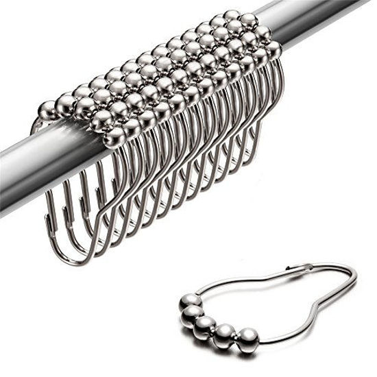 Picture of Uigos Shower Curtain Rings for Bathroom - Stainless Steel, Set of 12, Chrome
