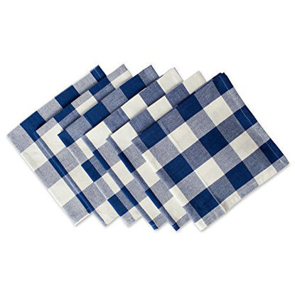 Picture of DII Buffalo Check Collection Classic Tabletop, Napkin Set, 20x20, Navy & Cream 6 Count