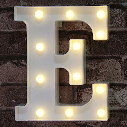 Picture of LED Marquee Letter Lights Alphabet Light Up Sign for Wedding Home Party Bar Decoration E