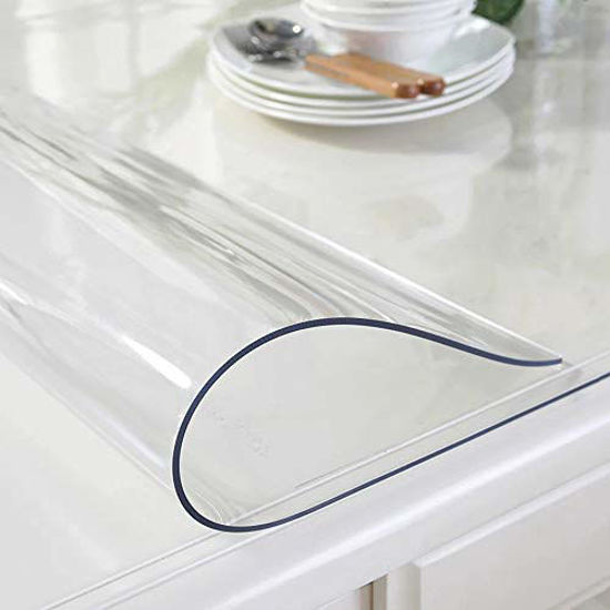 Getuscart Ostepdecor Custom 80 X 48 Inch Clear Table Cover Protector 1 5mm Thick For Dining Room Plastic Tablecloth Cloth Pad Kitchen Wood Grain 8ft Clear Table Cover Protector 1 5mm, Dining Table Cover Pad