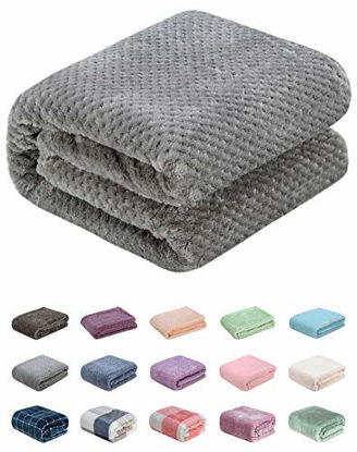 Picture of Fuzzy Throw Blanket, Plush Fleece Blankets for Adults, Toddler, Boys and Girls, Warm Soft Blankets and Throws for Bed, Couch, Sofa, Travel and Outdoor, Camping (Throw(50"x70"), L-Flint Gray)