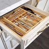 Picture of Bamboo Kitchen Drawer Organizer - Expandable Silverware Organizer/Utensil Holder and Cutlery Tray with Grooved Drawer Dividers for Flatware and Kitchen Utensils (9 Slots, Natural)