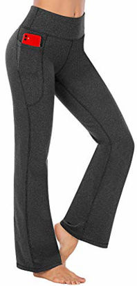 Picture of Heathyoga Bootcut Yoga Pants for Women with Pockets High Waisted Workout Pants for Women Bootleg Work Pants Dress Pants