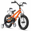 Picture of RoyalBaby Kids Bike Boys Girls Freestyle BMX Bicycle with Training Wheels Gifts for Children Bikes 14 Inch Orange