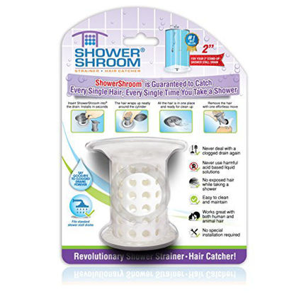 Picture of ShowerShroom Revolutionary 2" Stand-up Shower Stall Drain Protector Hair Catcher/Strainer 2", White