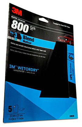 Picture of 3M Wetordry Sandpaper, 32035, 800 Grit, 9 in x 11 in, 5 per pack