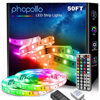 Picture of Phopollo LED Strip Lights, 50ft 5050 Flexible LED Lights with 44 Key IR Remote Controller and 12V Power Supply for Bedroom