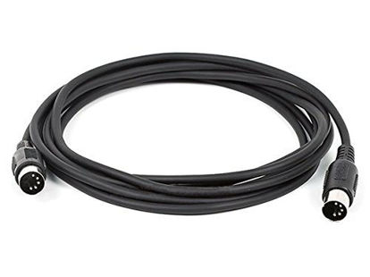Picture of Monoprice MIDI Cable - 10 Feet - Black with Keyed 5-pin DIN Connector, Molded Connector Shells