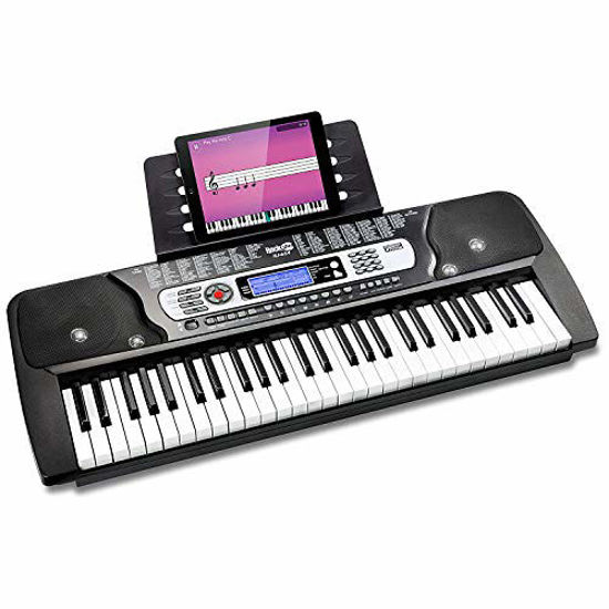 GetUSCart RockJam 54 Key Portable Electronic Keyboard with Interactive LCD Screen Includes Piano Maestro Teaching App with 30 Songs