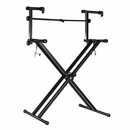 Two-Tier PARTYSAVING Pro Series Portable 2 Tier Doubled Keyboard Stand with Locking Straps APL1158 