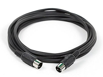 Picture of Monoprice 108534 MIDI Cable - 15 Feet - Black With Keyed 5-pin DIN Connector, Molded Connector Shells