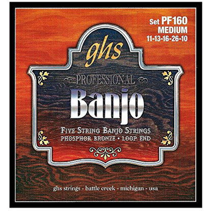 Picture of GHS Strings PF160 5-String Banjo Strings, Phosphor Bronze, Medium (.011-.026)